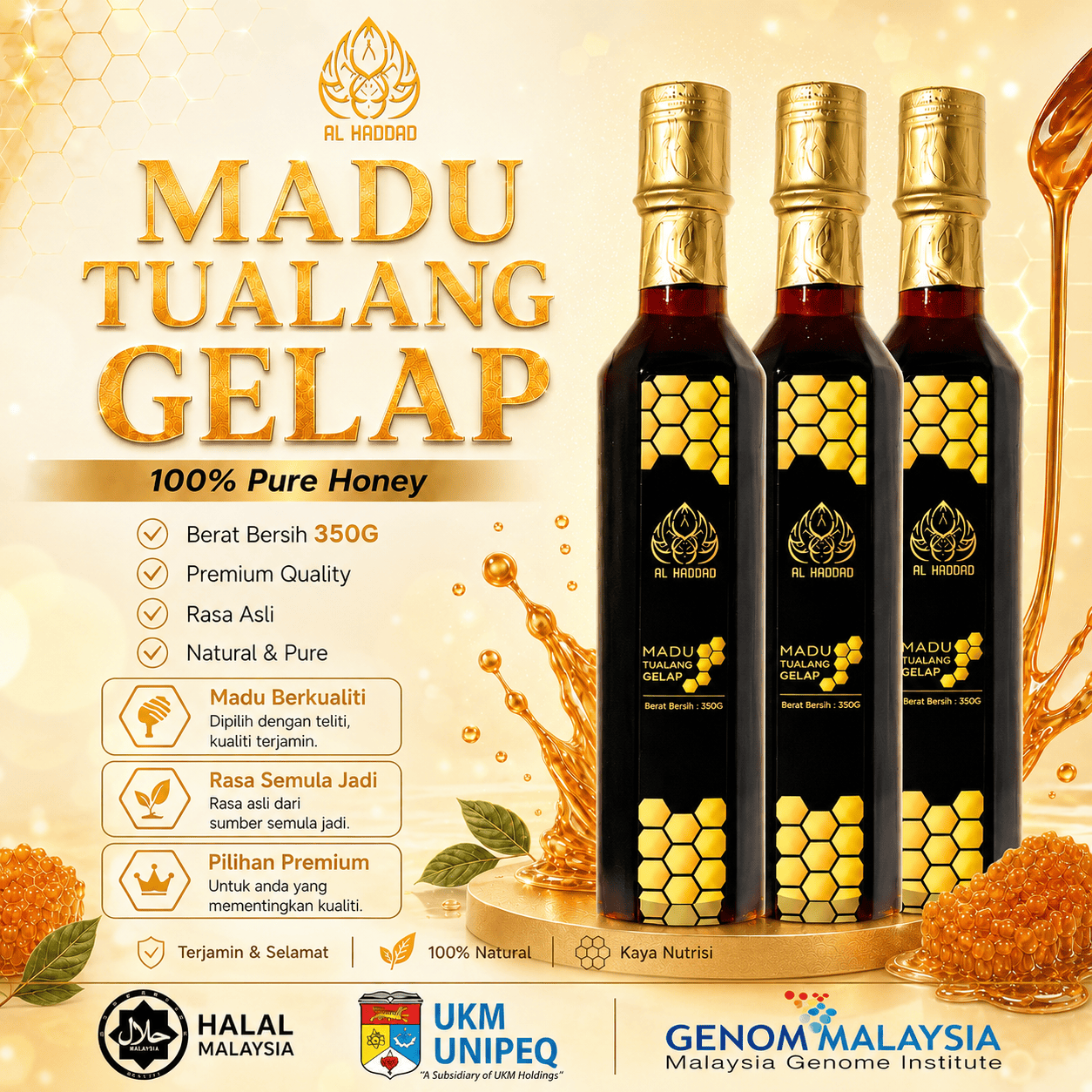 MADU TUALANG GELAP —- Set Jimat (3 botol 1050g)